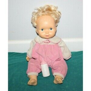 1979 Fisher Price #713 Doll Vintage Soft Sounds Doll 16" Cute Plush Baby Blonde